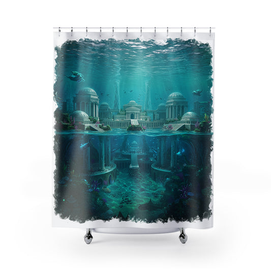 Mystic Atlantean Dream Shower Curtain - Edgy Epic Fantasy Design