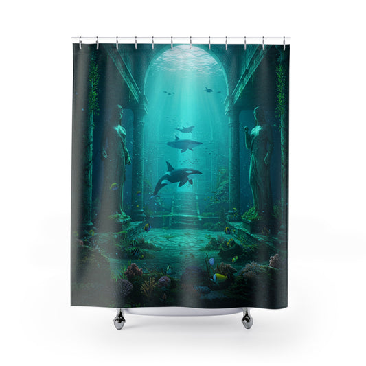 Atlantis Edge: Dive into Mystery Shower Curtain