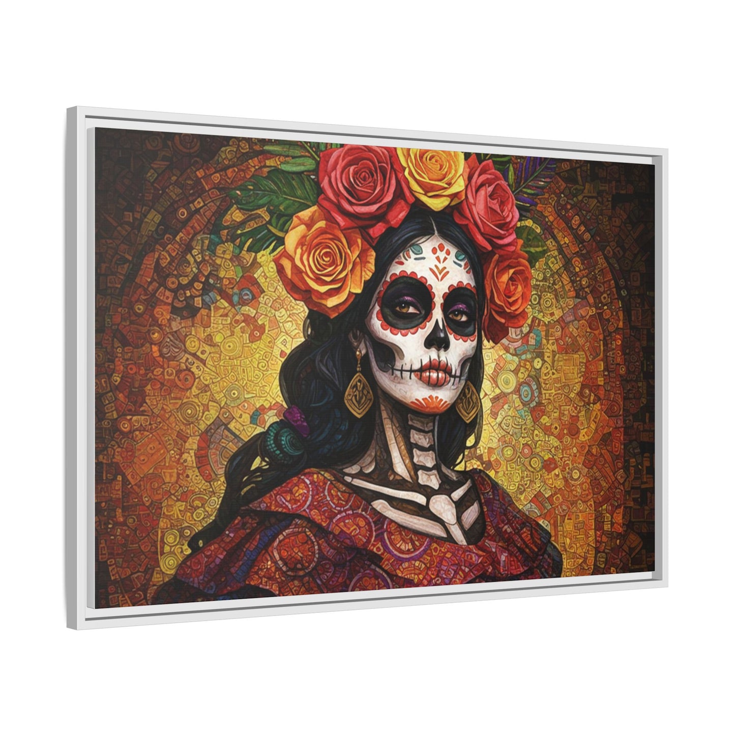 LaCatrina Elegance: Multi-Color Framed Matte Canvas Art