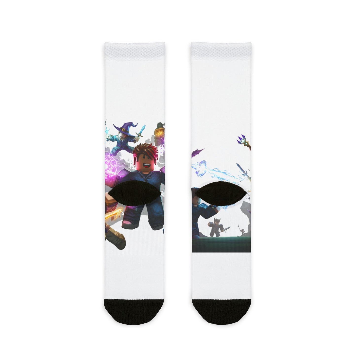 Pixel Power Punch Crew Socks - Edgy Voxel Design