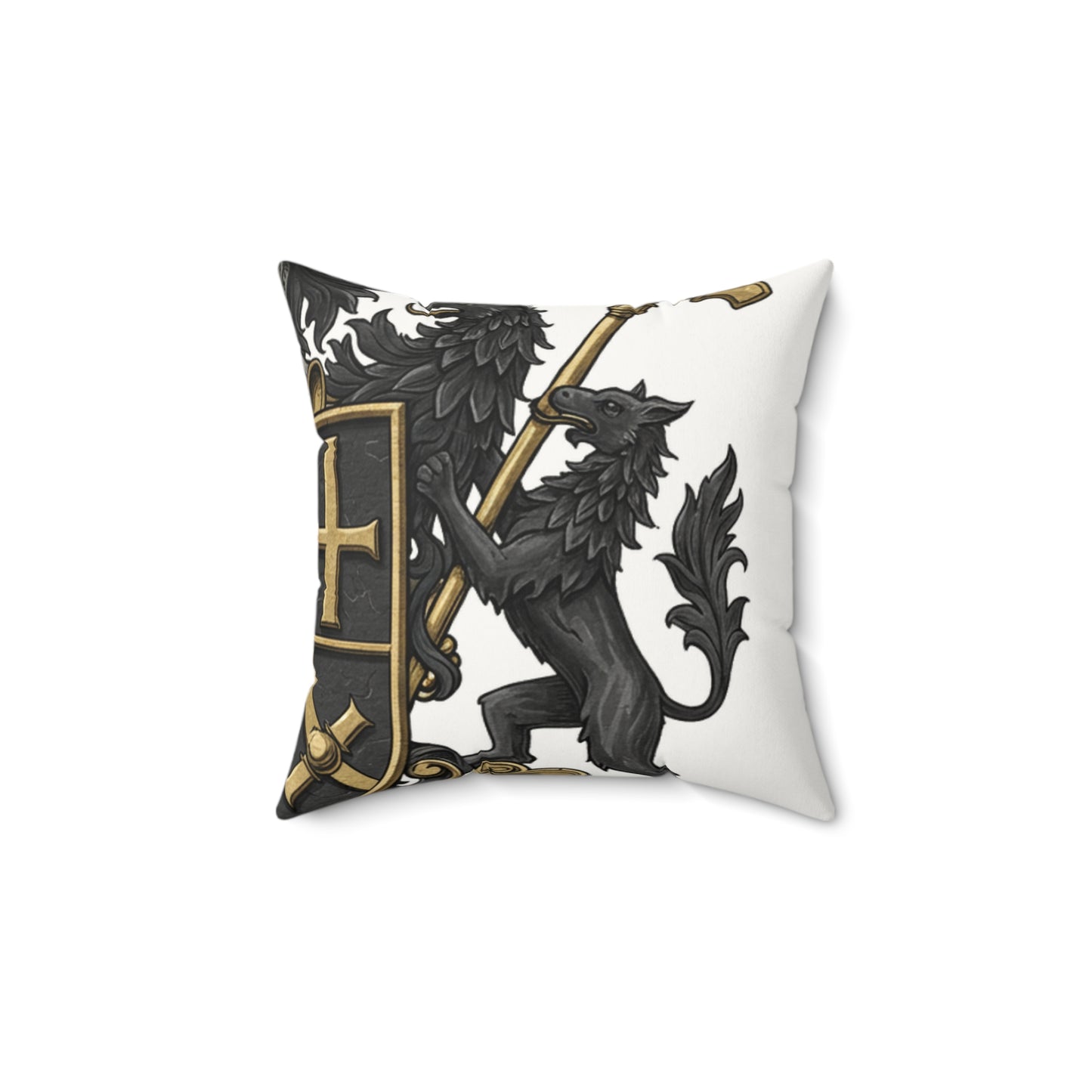 Edgy Elegance: Dual Guild Faux Suede Pillow