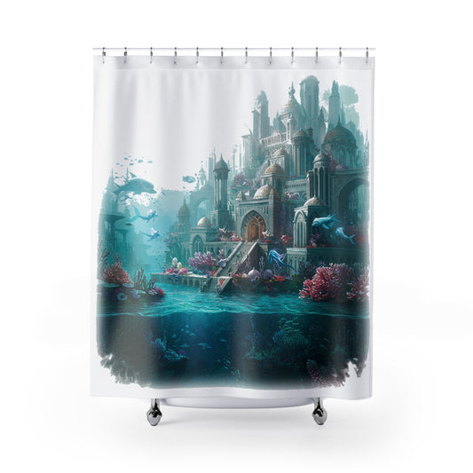 Mystic Atlantean Epic Shower Curtain - Edgy Fantasy Style