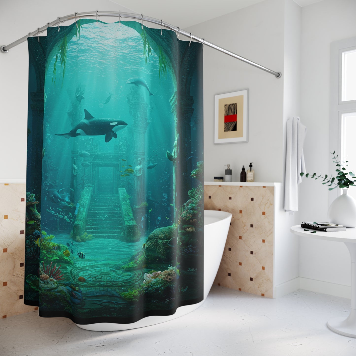 Atlantis Edge: Dive into Mystery Shower Curtain