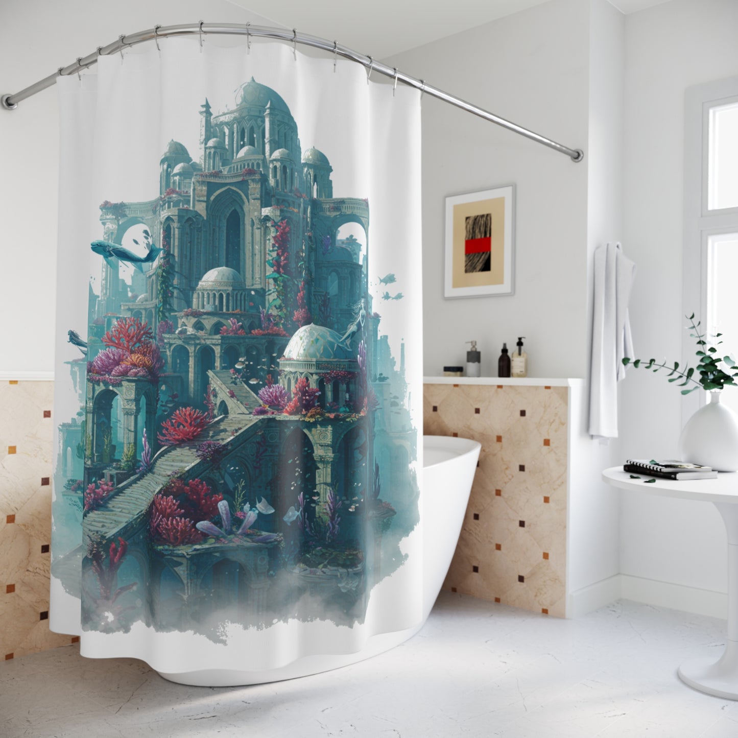 Mystic Atlan Fantasy Shower Curtain - Edgy Elegance #7