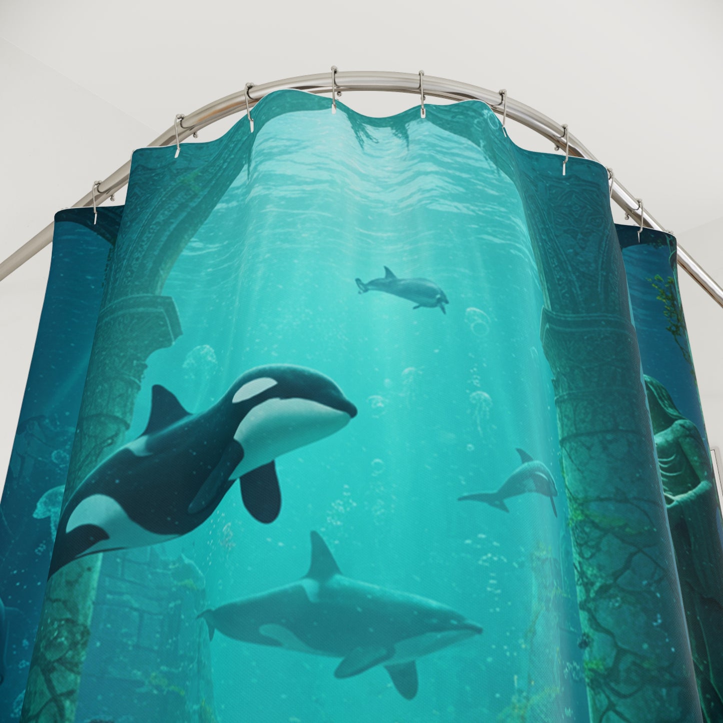 Atlantis Edge: Dive into Mystery Shower Curtain
