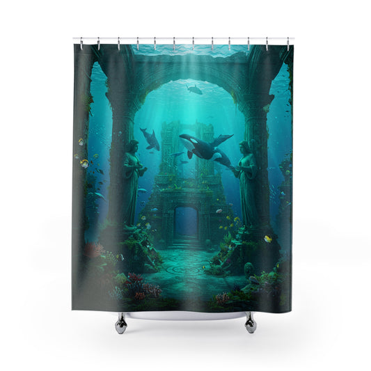 Atlantis Unleashed: Edgy Urban Shower Curtain