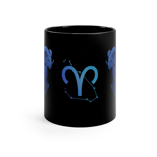 Aries Constellation Coffee Mug | Zodiac Gift for Astrology Lovers | Horoscope Cup | Black 11oz Mug | Custom Star Sign Decor