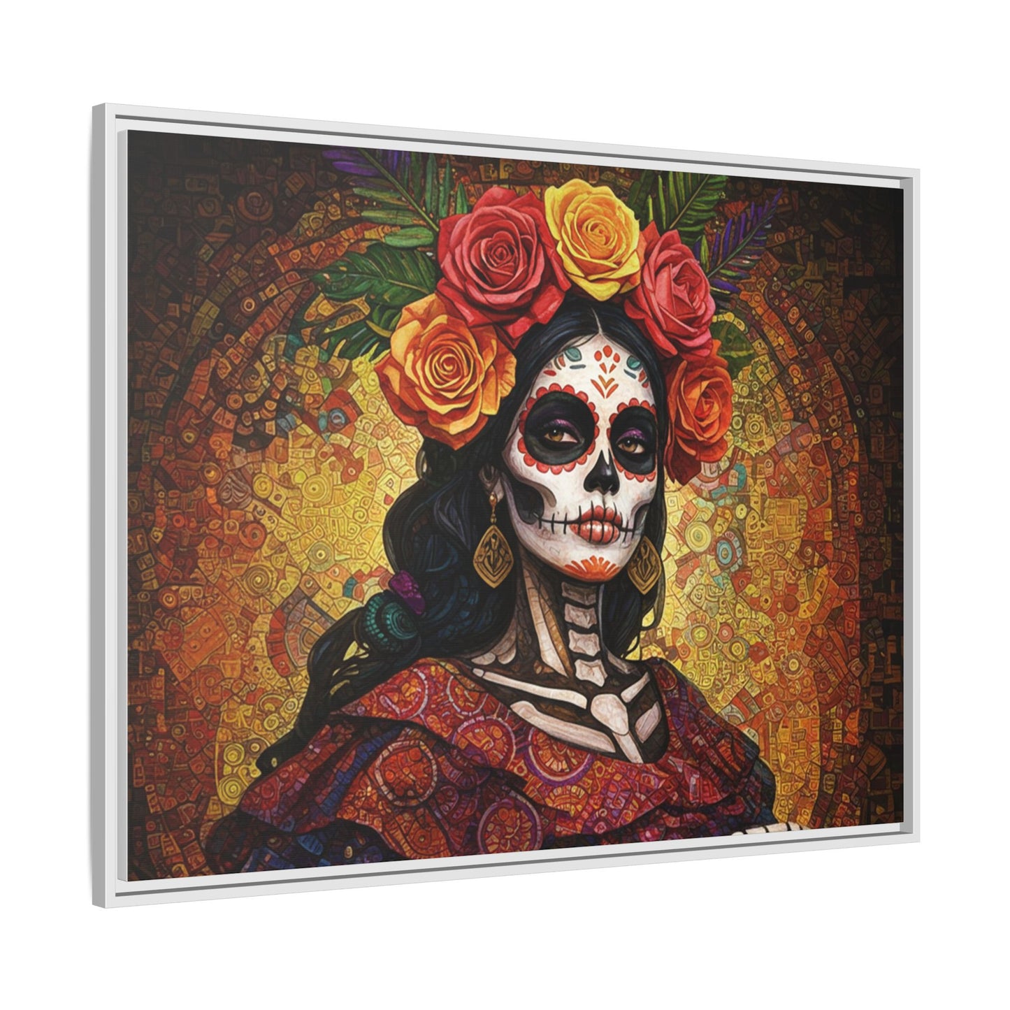 LaCatrina Elegance: Multi-Color Framed Matte Canvas Art