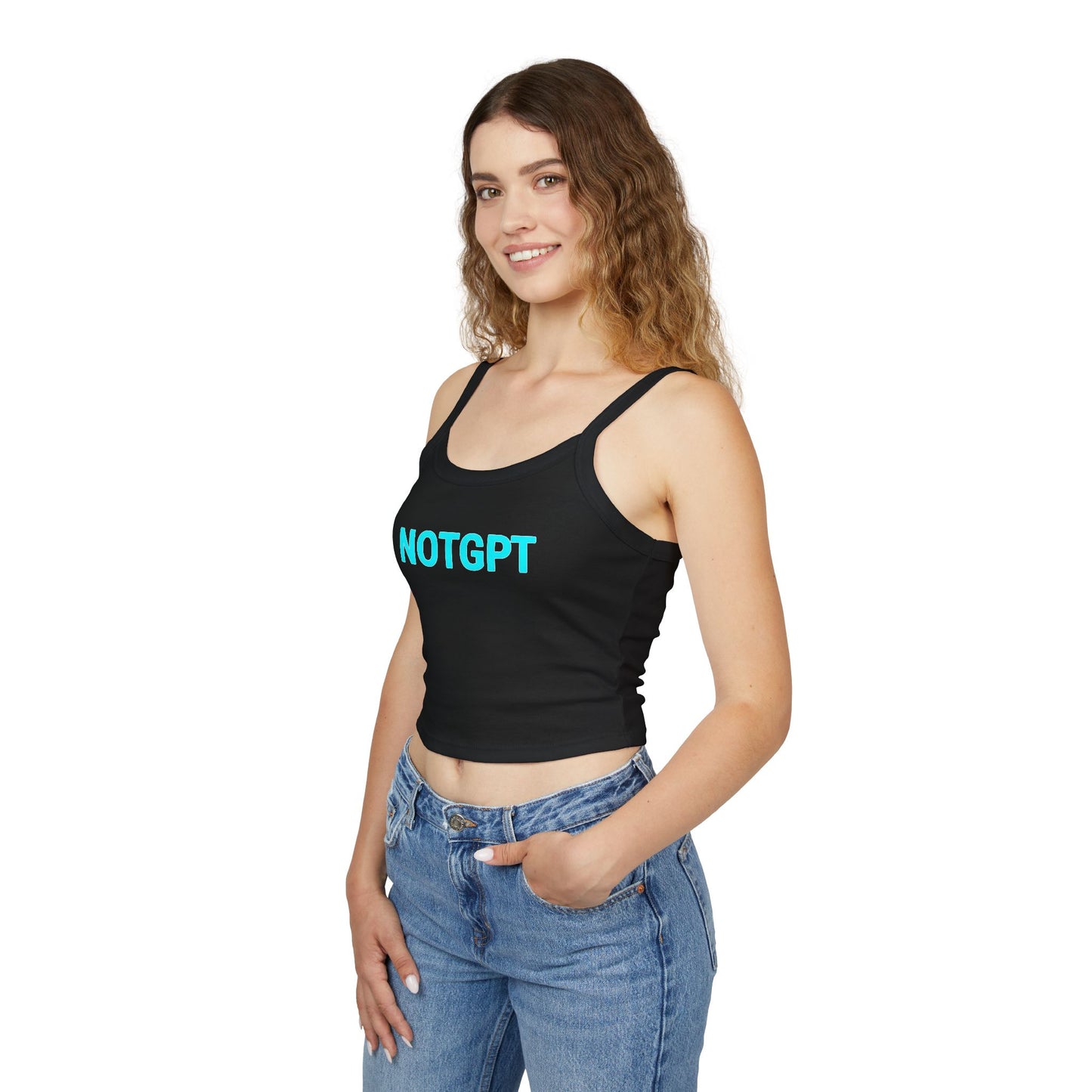 NOTGPT Classic Cyan - Spaghetti Strap Tank Top
