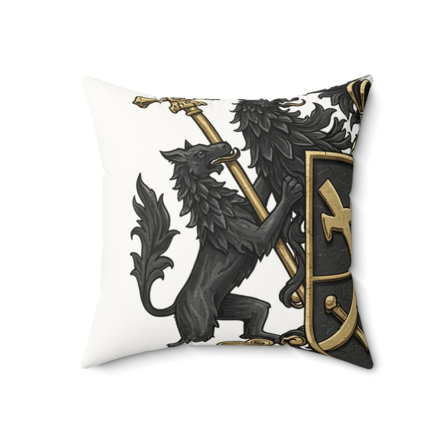 Edgy Elegance: Dual Guild Faux Suede Pillow