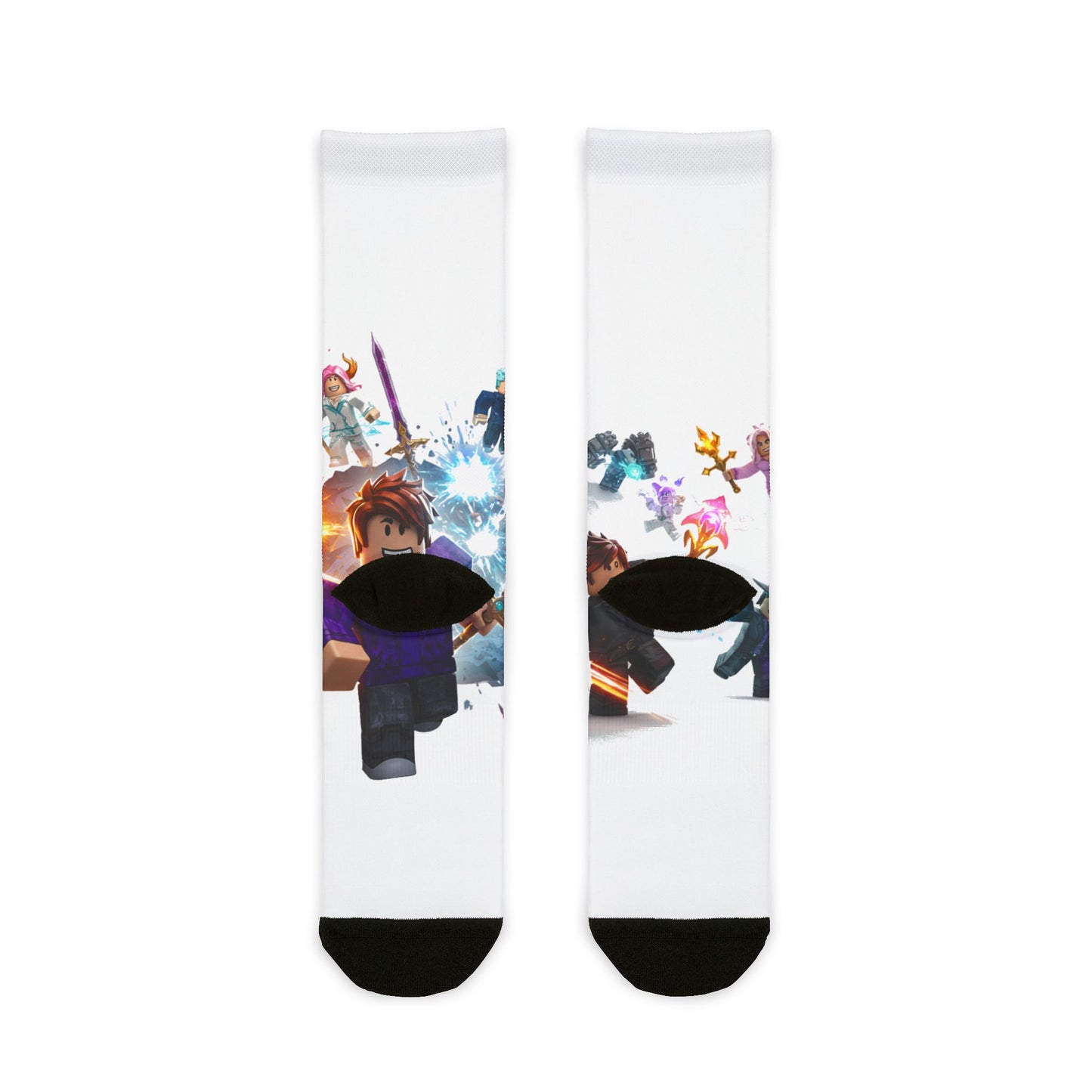 Pixel Power Punch Crew Socks - Edgy Voxel Mashup
