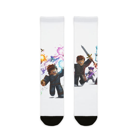 Pixel Powerhouse Voxel Character Crew Socks