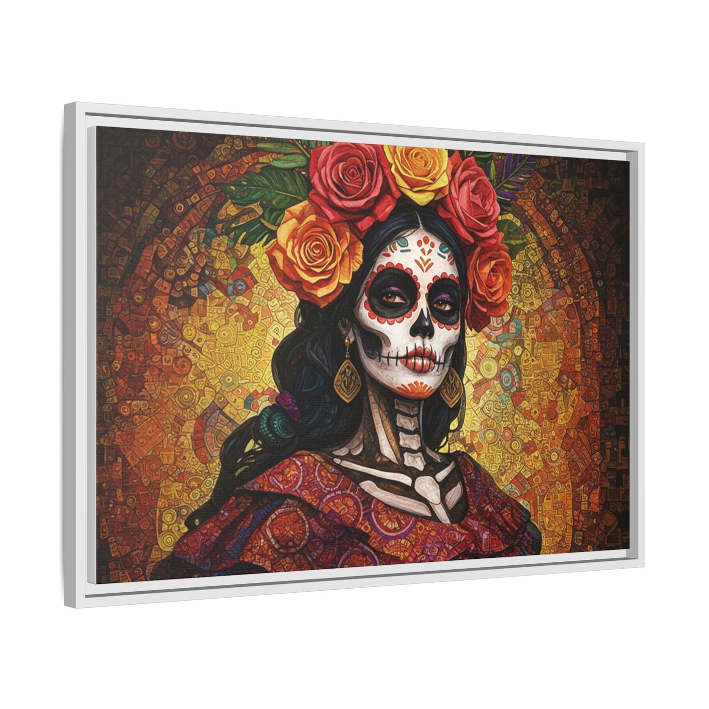 LaCatrina Elegance: Multi-Color Framed Matte Canvas Art