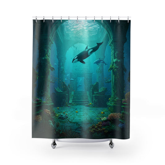 Atlantis Edge: Dive into Mystery Shower Curtain