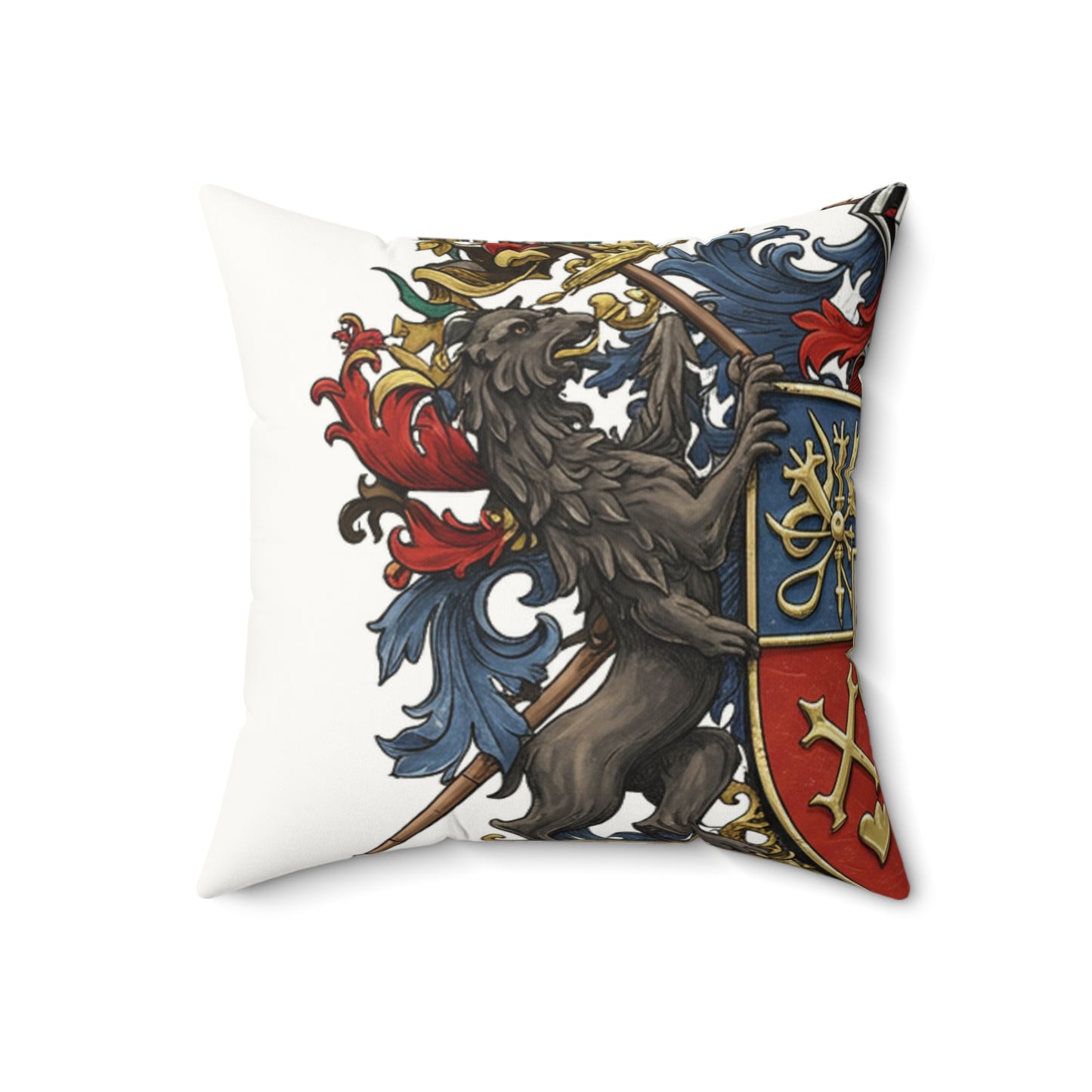 Edgy Elegance: Faux Suede Square Pillow – Guild #37 Edition