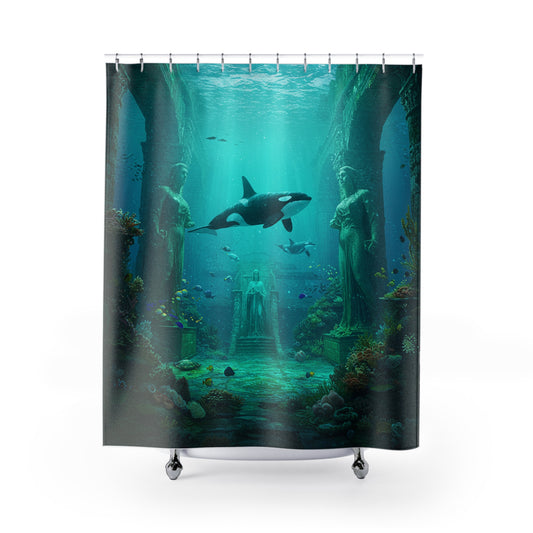 Atlantis Edge: Dive into Mystery Shower Curtain
