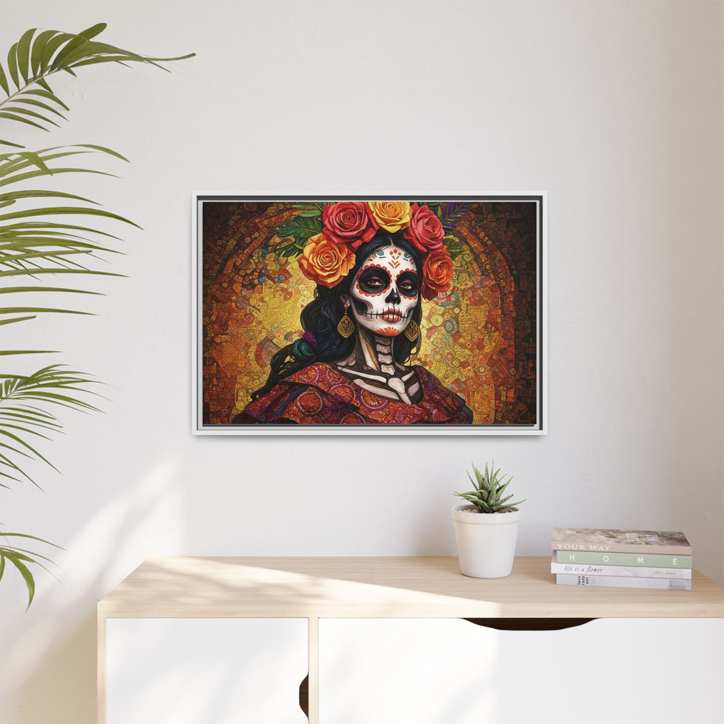 LaCatrina Elegance: Multi-Color Framed Matte Canvas Art