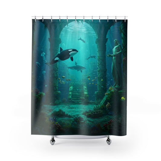 Atlantis Edge: Dive into Mystery Shower Curtain
