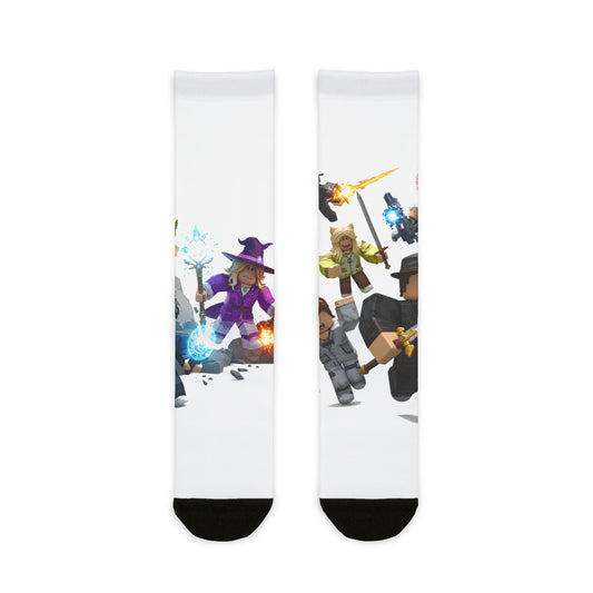 Pixel Power Vortex Crew Socks - Edgy Voxel Fusion