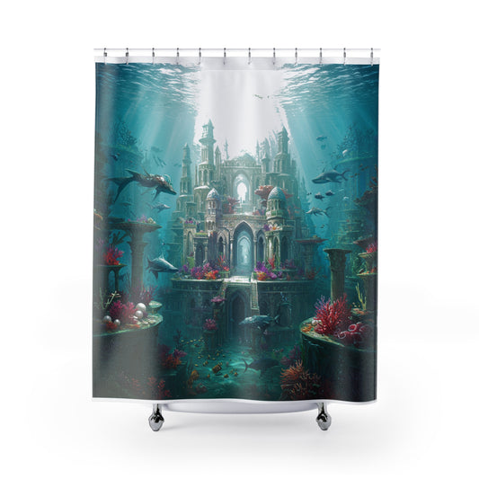 Mystic Atlan Fantasy Shower Curtain – Edgy Edition