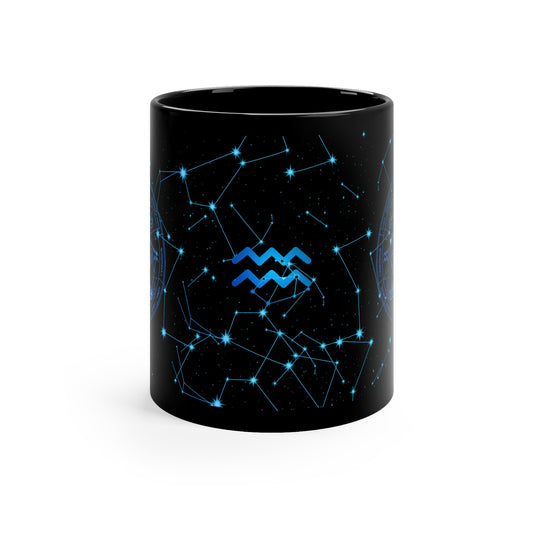 Starry Night Edition - Aquarius Zodiac Coffee Mug - 11oz Constellation Design, Astrology Gift, Horoscope Lover's Mug, Celestial Drinkware, Star Sign Decor