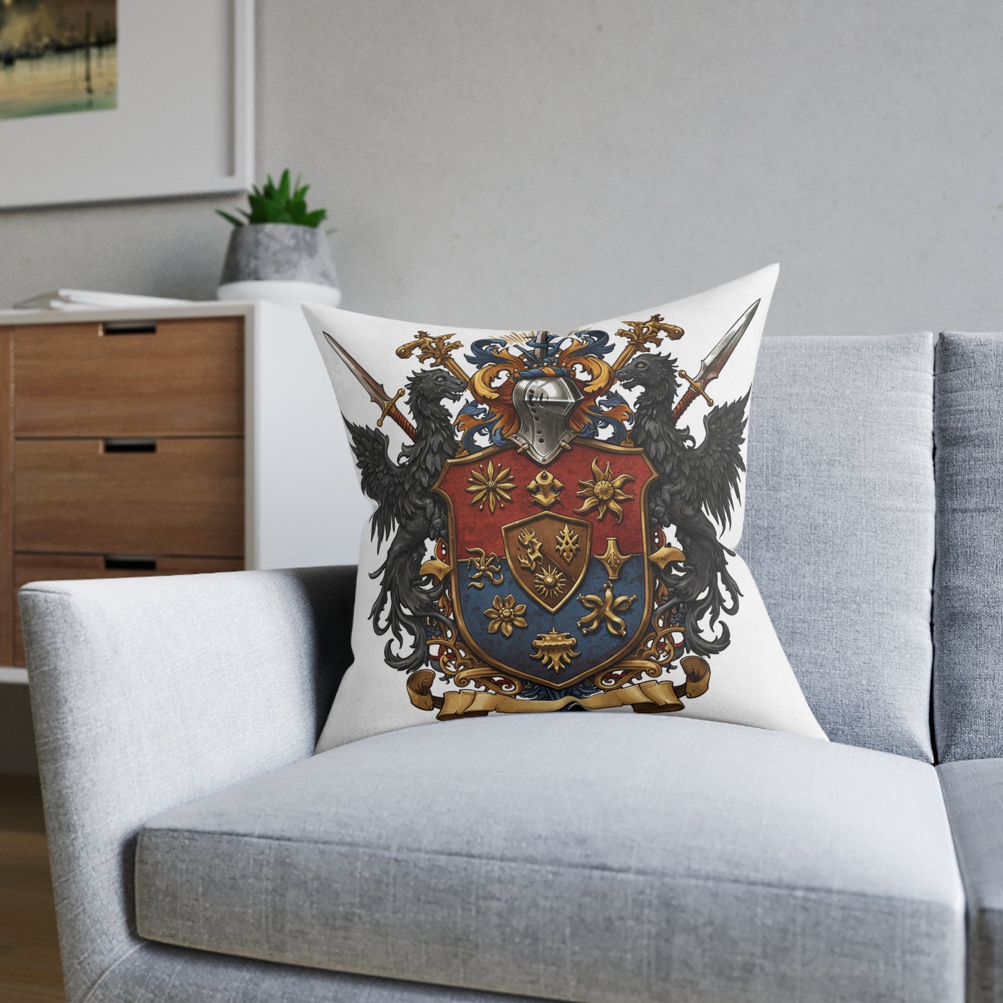 Edgy Elegance: Dual Guild #62 Square Pillow