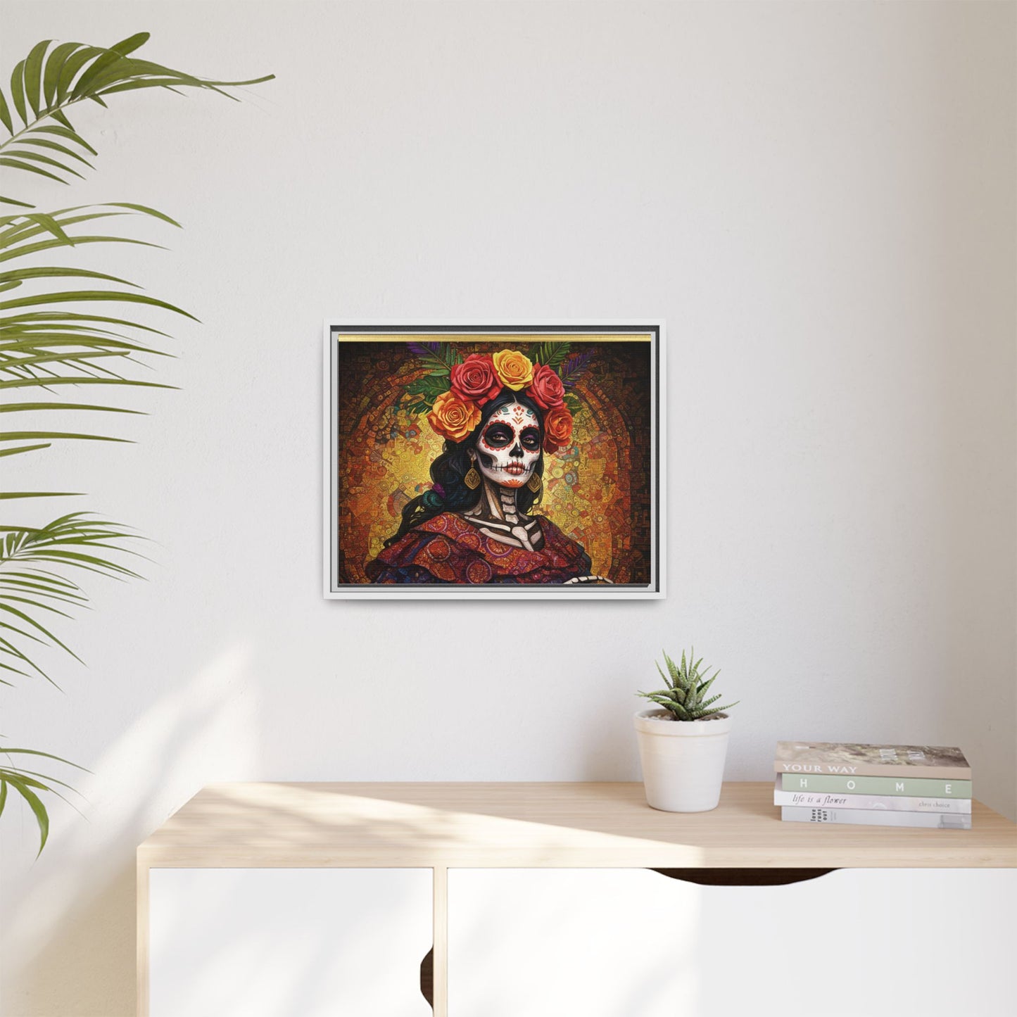 LaCatrina Elegance: Multi-Color Framed Matte Canvas Art