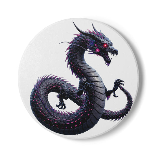 Cyber Dragon Flight Ceramic Coaster - Casual Style