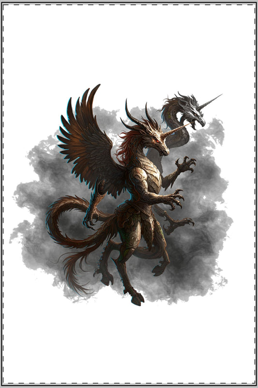 Mythical Beasts Unleashed - Edgy Satin Poster