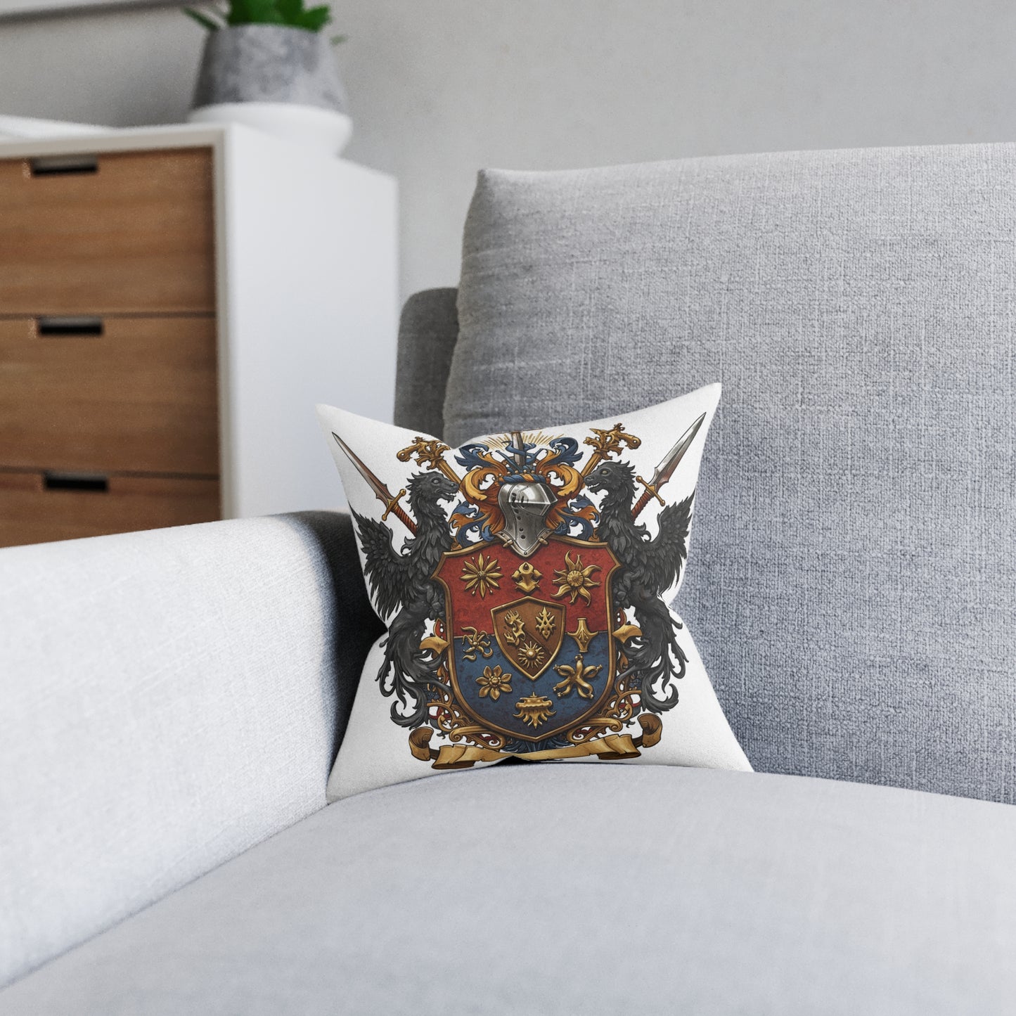 Edgy Elegance: Dual Guild #62 Square Pillow