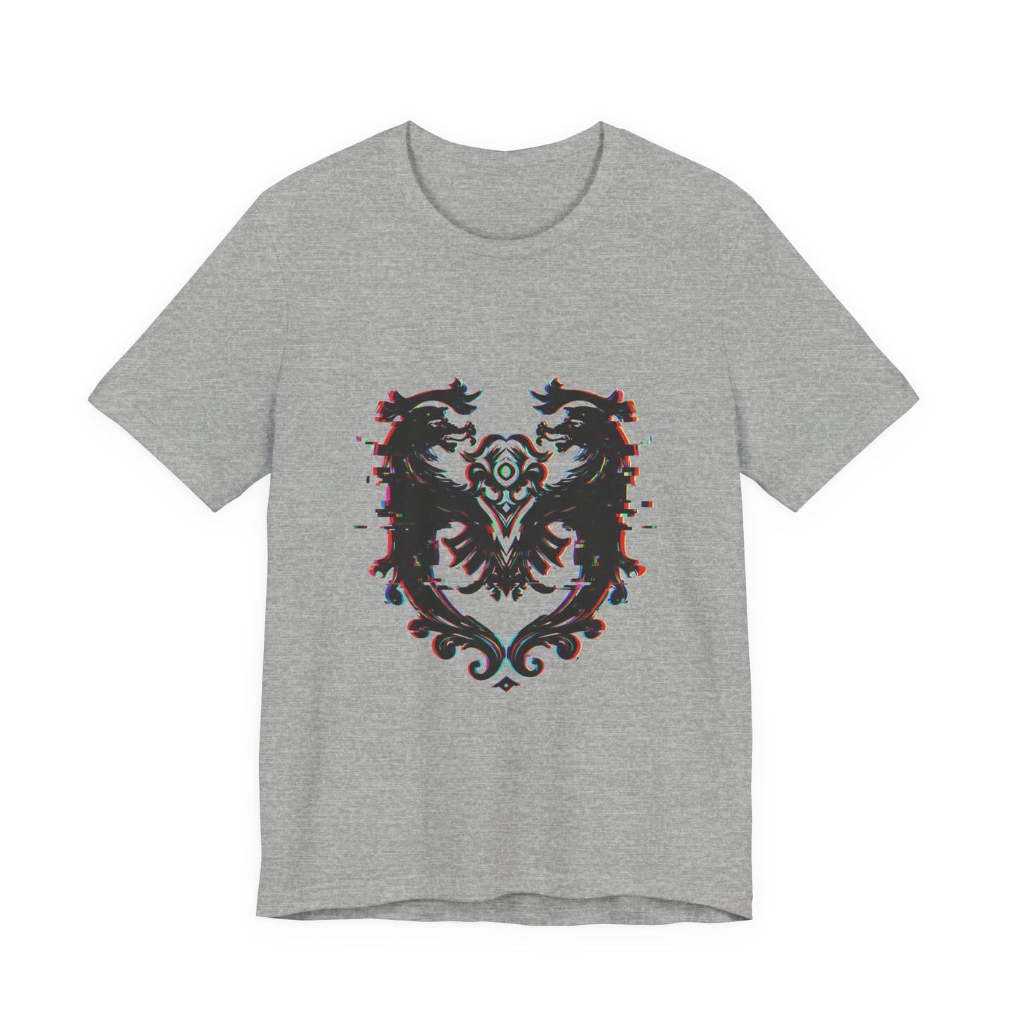 NOTGPT Heraldic Glitch Fusion Tee - Trendy Unisex Style