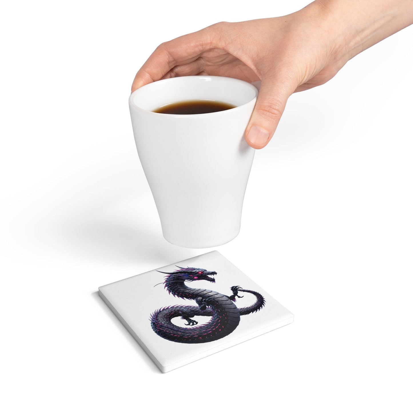 Cyber Dragon Flight Ceramic Coaster - Casual Style