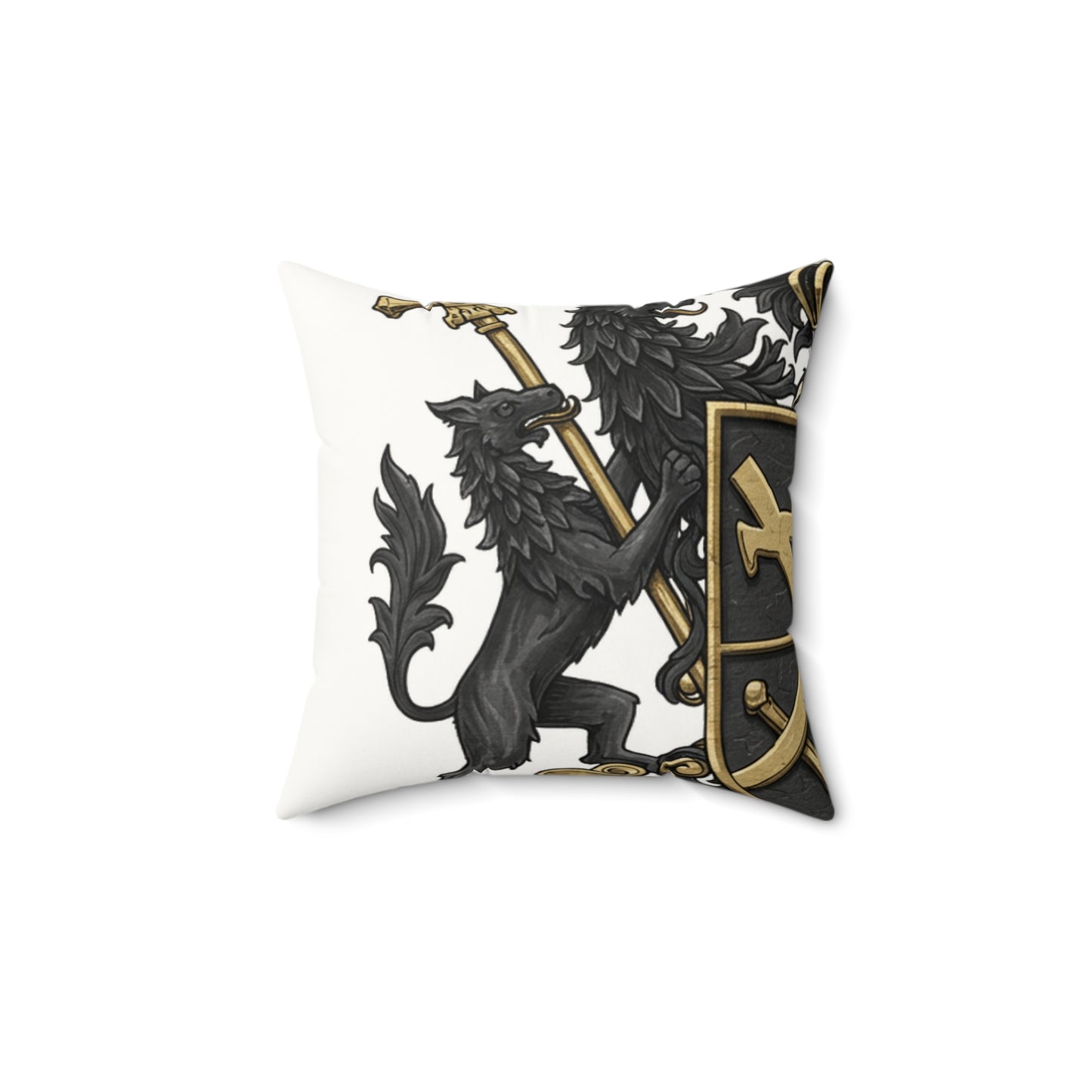 Edgy Elegance: Dual Guild Faux Suede Pillow
