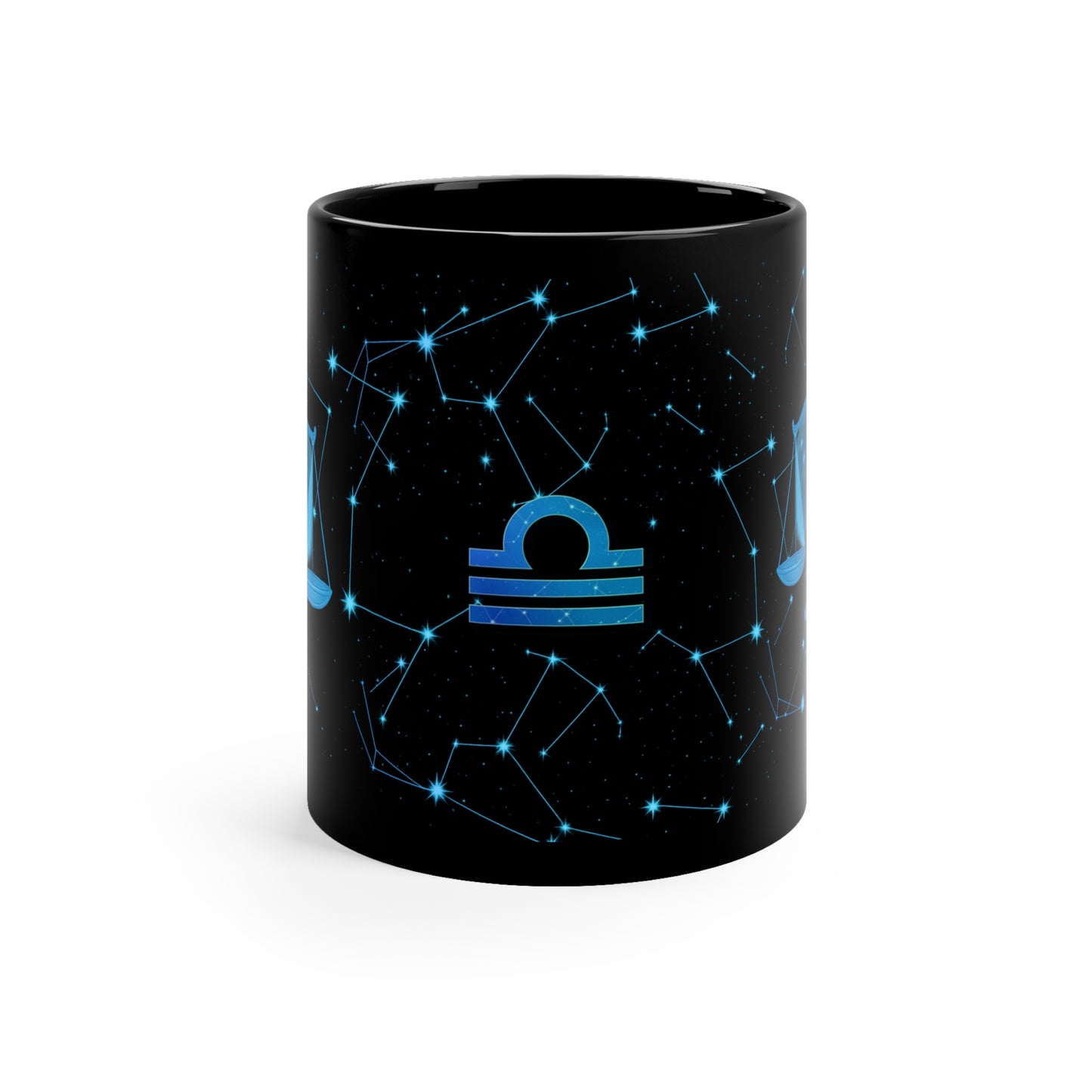 Starry Night Edition - Celestial Libra Coffee Mug, Zodiac Horoscope Gift, Astrology Mug, Black Mug for Astrologers, Birthday Gift for Libra