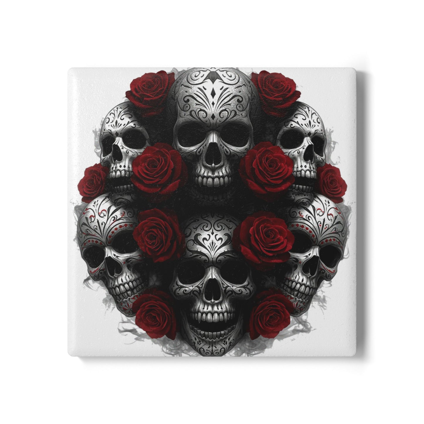 LaCatrina Edge: Dark Elegance Ceramic Coaster