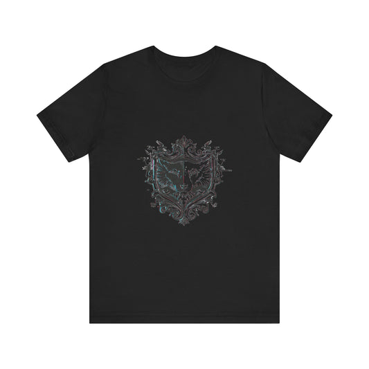 Glitch Heraldry Unisex Tee: Futuristic Fashion Fusion