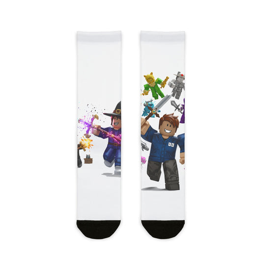 Pixel Power Punch Crew Socks - Edgy Voxel Vanguard Edition