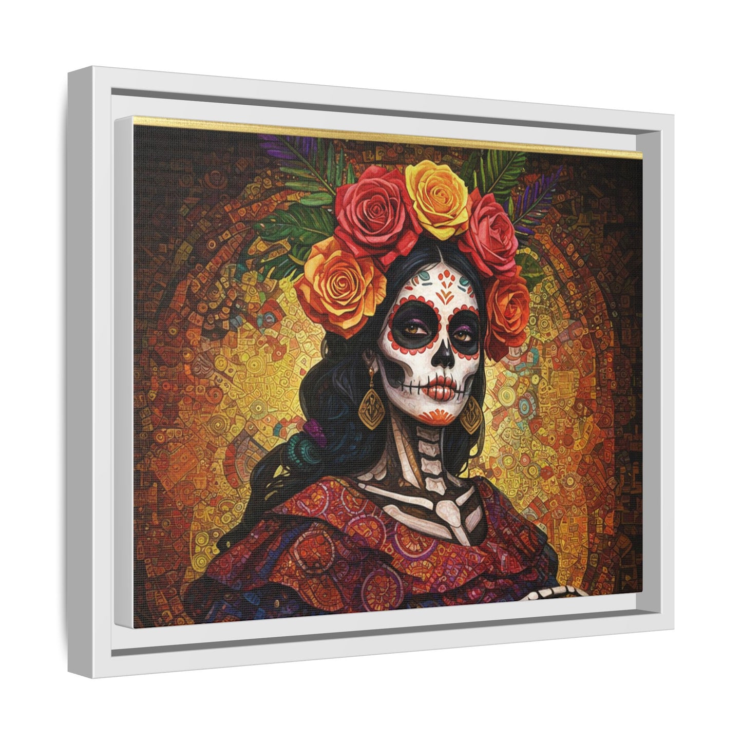 LaCatrina Elegance: Multi-Color Framed Matte Canvas Art
