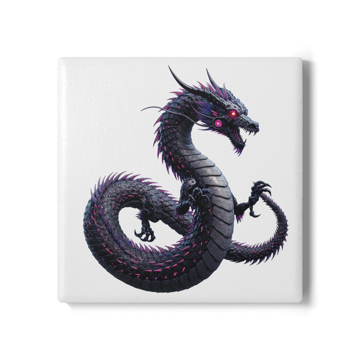 Cyber Dragon Flight Ceramic Coaster - Casual Style
