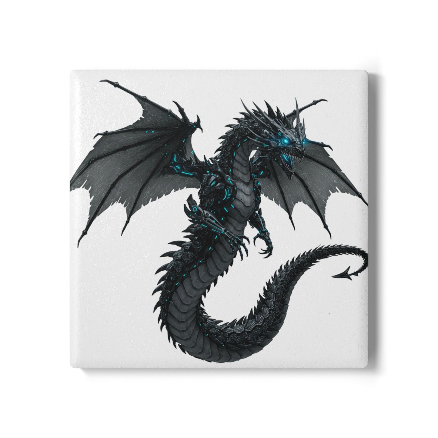 Cyber Dragon Nights Ceramic Coaster