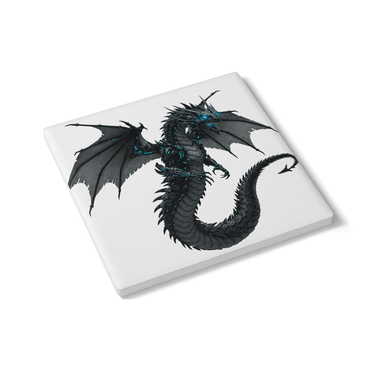 Cyber Dragon Nights Ceramic Coaster
