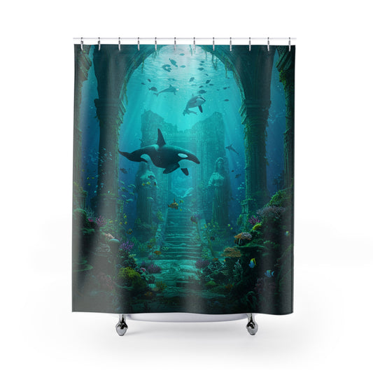 Atlantis Edge: Dive Into the Mystery Shower Curtain