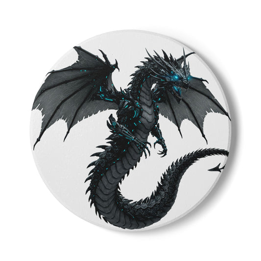 Cyber Dragon Nights Ceramic Coaster