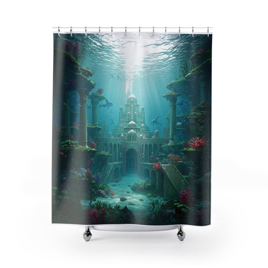 Mystic Atlan Epic Fantasy Shower Curtain - Edge of Adventure