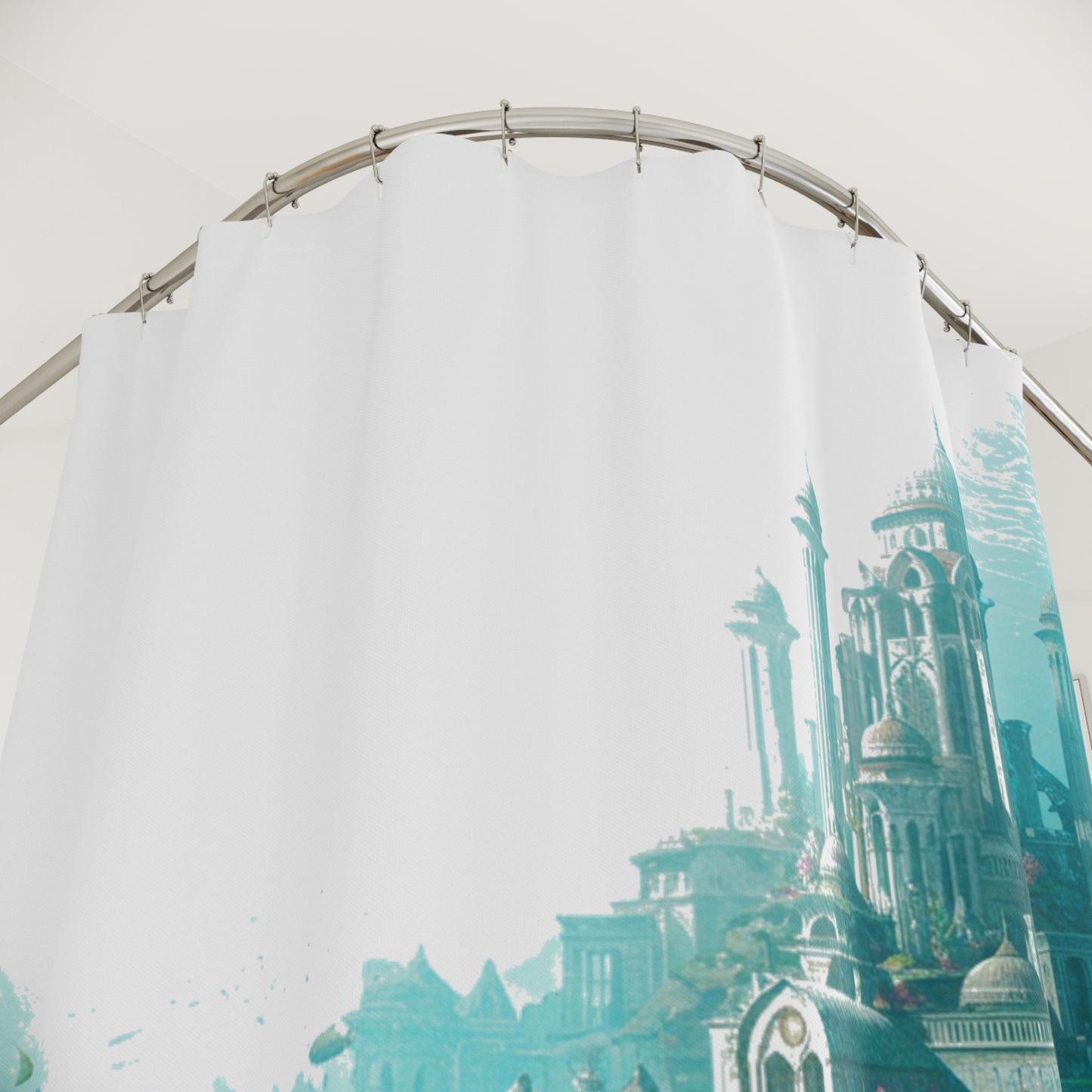 Mystic Atlan Fantasy Shower Curtain: Edgy Elegance Unleashed