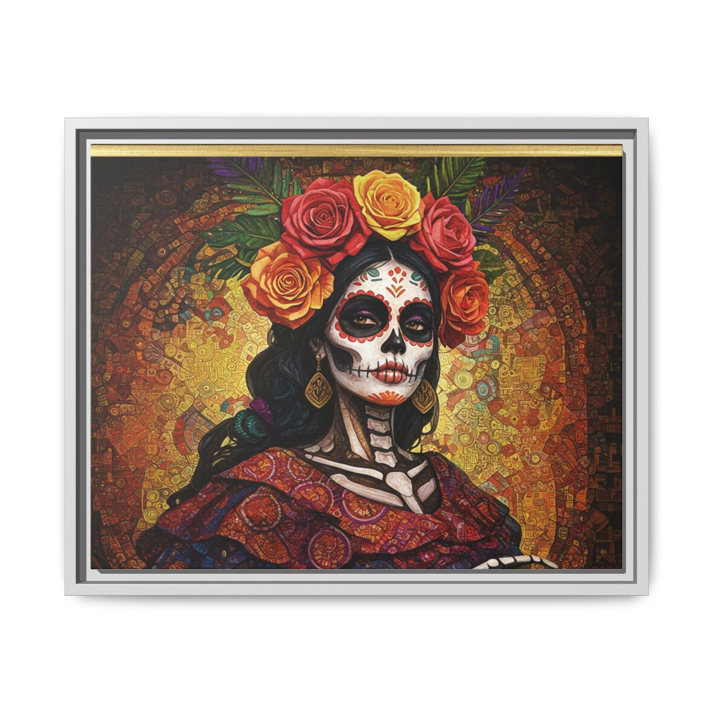 LaCatrina Elegance: Multi-Color Framed Matte Canvas Art