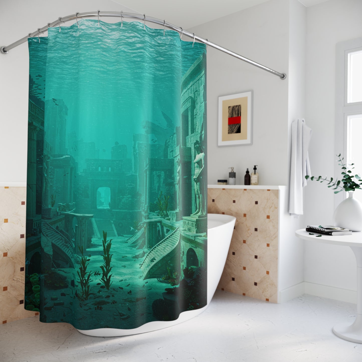 Atlantis Unveiled - Edgy Shower Curtain Design