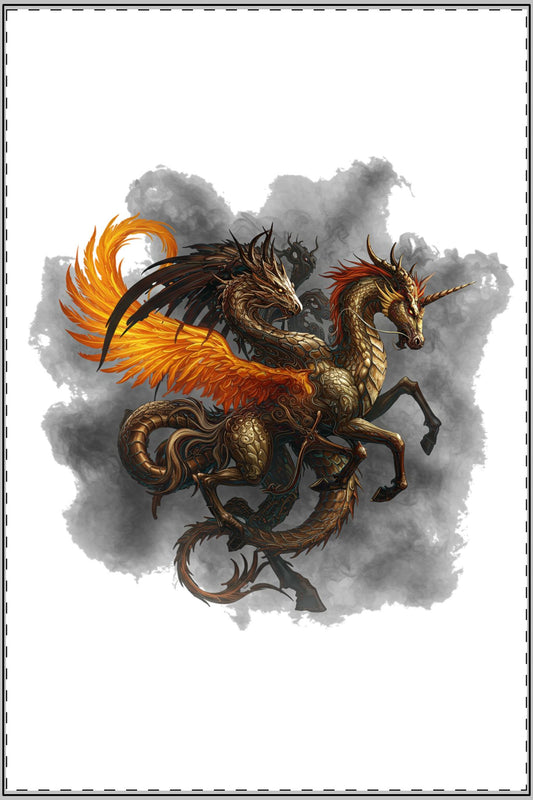 Mythical Edge: Beastly Shadows Satin Poster
