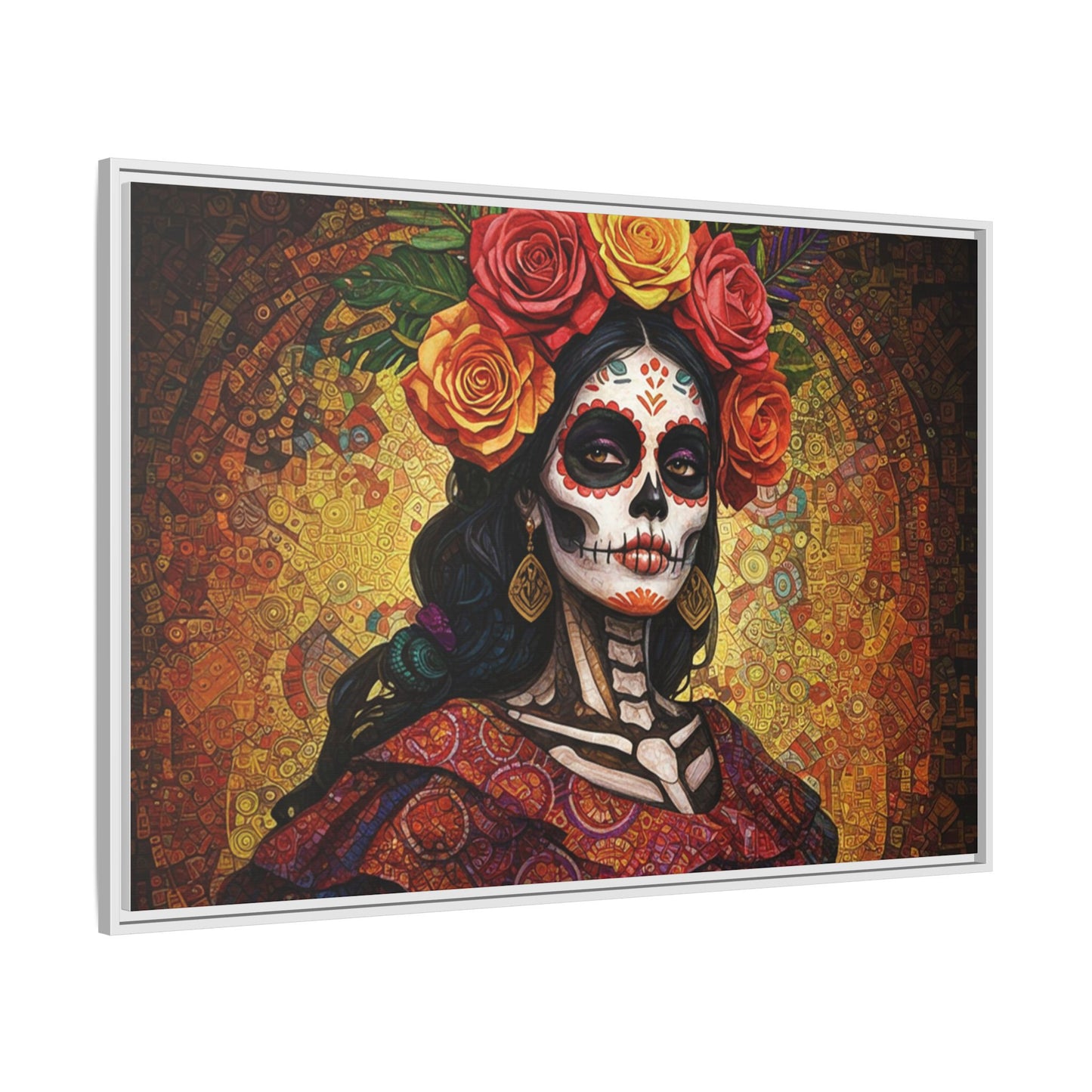 LaCatrina Elegance: Multi-Color Framed Matte Canvas Art