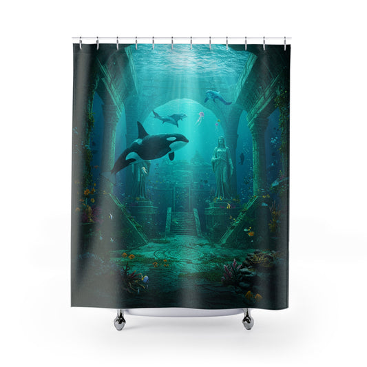 Atlantis Edge: Dive Into Mystery Shower Curtain